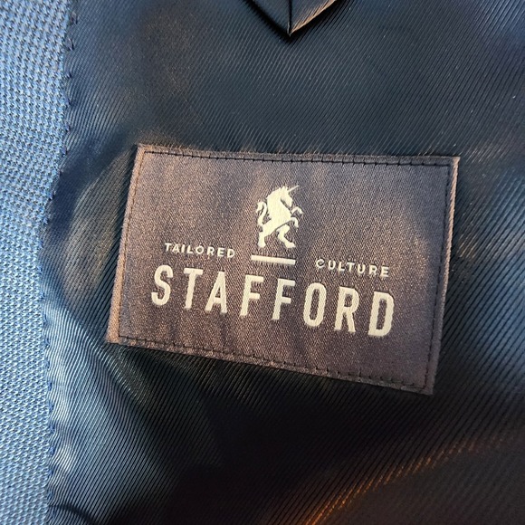 Stafford Big and Tall Travel Blue Wool Blend Blazer Mens 56BR Sports Coat Preppy - Picture 8 of 16
